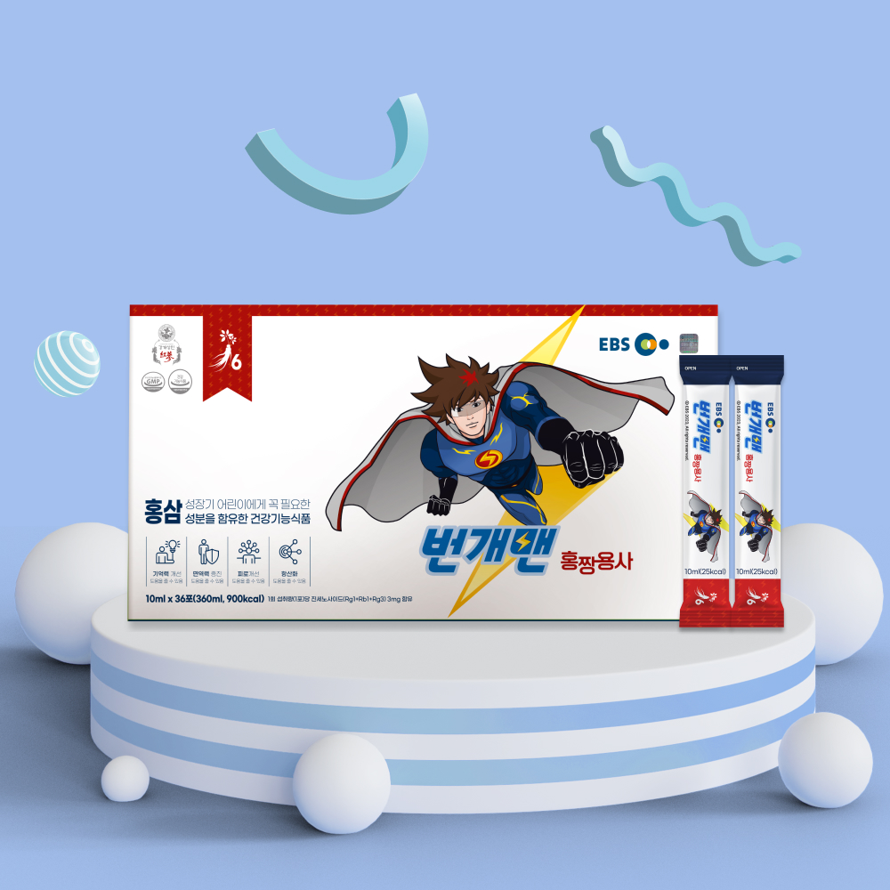 [임박특가] 번개맨 홍짱용사(10ml*36포) 구입 시 번개맨 맑음용사(어린이용) (10ml x 50포) 무료 증정